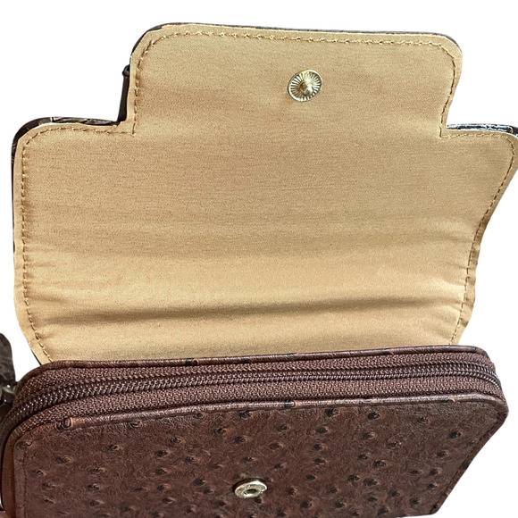 U.S. POLO ASSN Brown Gold Crocodile Embossed Wallet Snap Clutch Wristlet NWOT - Picture 3 of 8